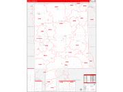 La Salle County, IL Wall Map Zip Code Red Line Style 2023